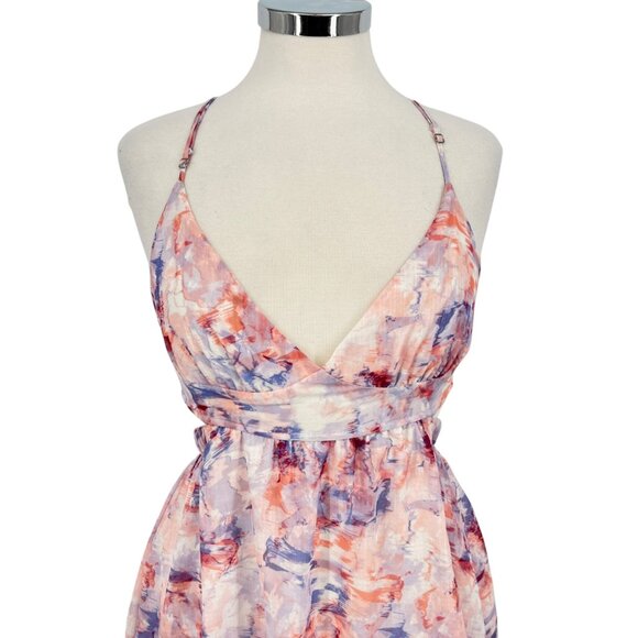 Fanco Cutout Tiered Sleeveless Maxi Dress Multicolor Pink Purple Size Medium NWT - Picture 12 of 12